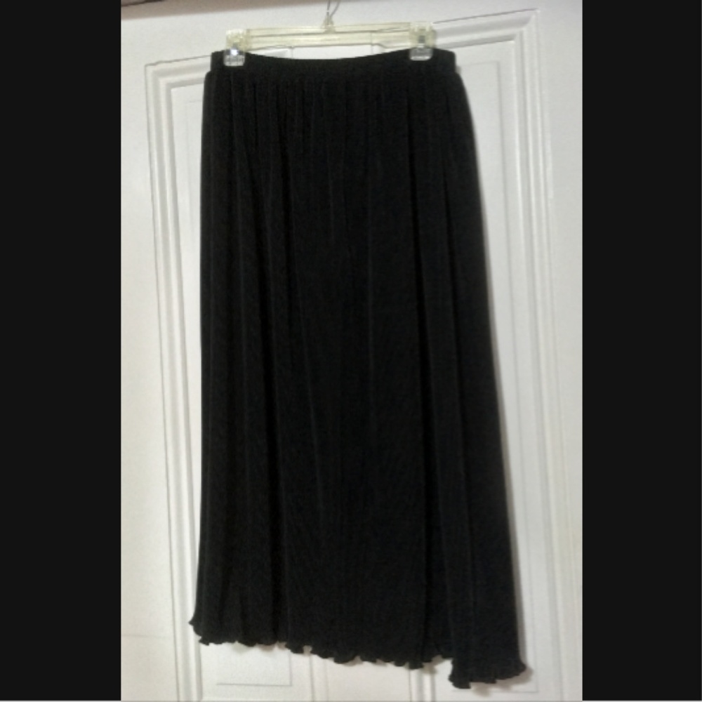 Vintage Gantos Midi Black Pleated Skirt